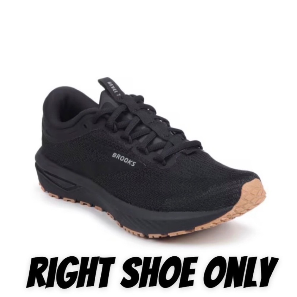 Brooks Revel 7 Black Gum Running Shoe RIGHT SHOE ONLY Mens 10